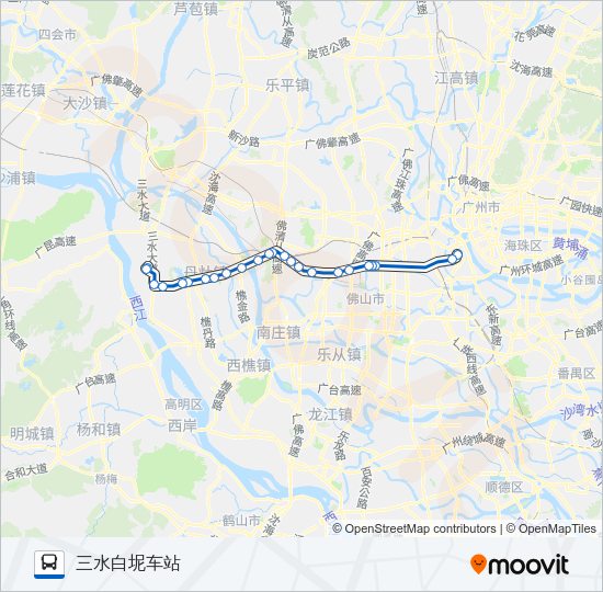 公交广佛城巴15路的线路图