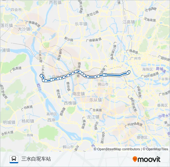 公交广佛城巴15路的线路图
