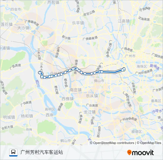 公交广佛城巴15路的线路图