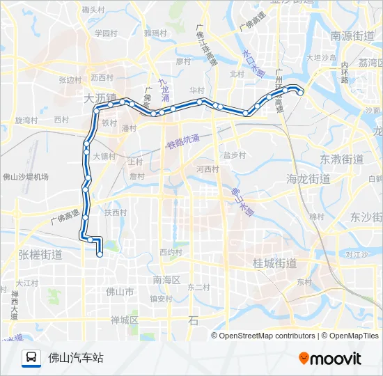广佛城巴16路 Bus Line Map