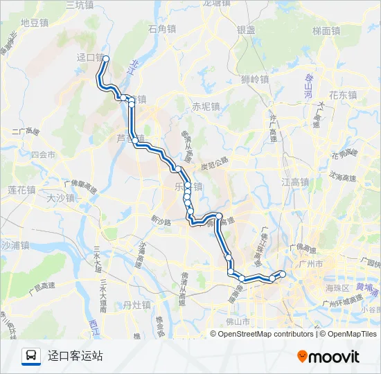 广佛城巴17路 Bus Line Map