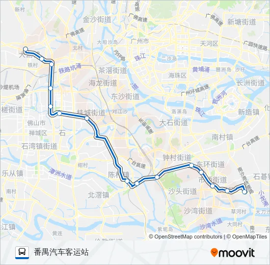 广佛城巴20路 Bus Line Map