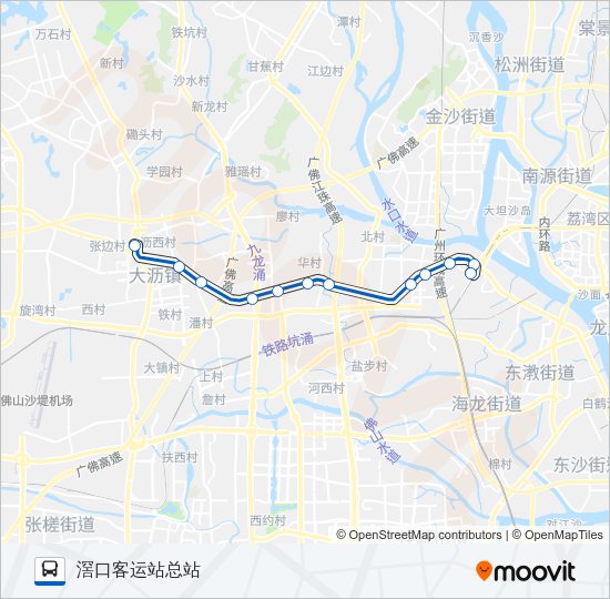 公交广佛城巴3A路的线路图