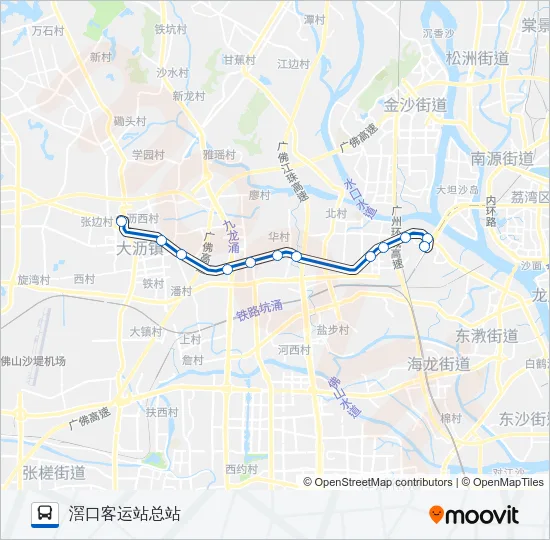 广佛城巴3A路 Bus Line Map