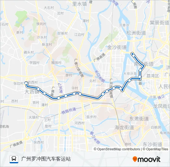 广佛城巴3B路 Bus Line Map