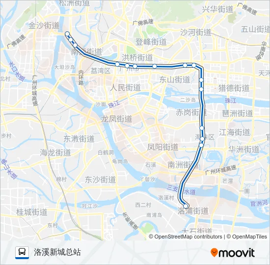 高峰快线14路 Bus Line Map