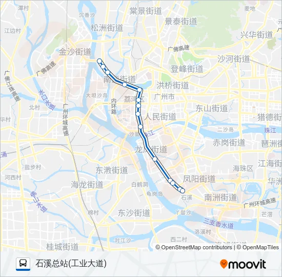 高峰快线16路 Bus Line Map