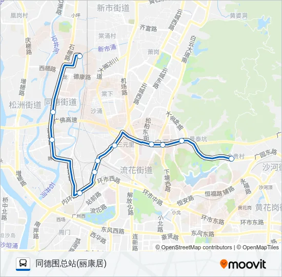 高峰快线17路 Bus Line Map