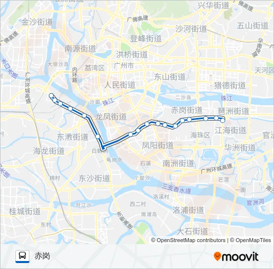高峰快线22路 Bus Line Map