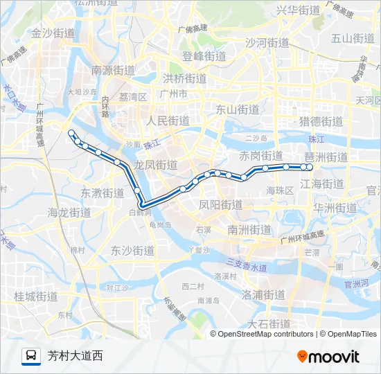 高峰快线22路 Bus Line Map