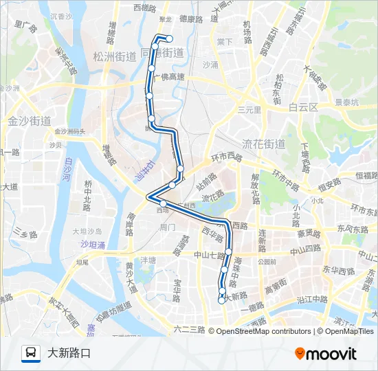 高峰快线27路 Bus Line Map
