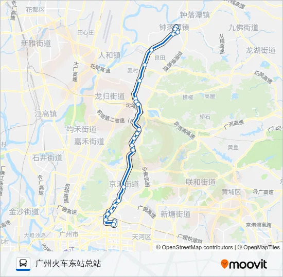 高峰快线34路 Bus Line Map