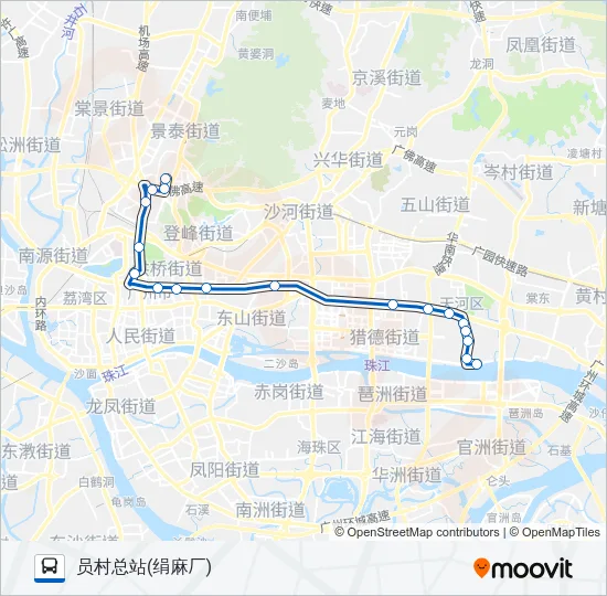高峰快线38路 Bus Line Map