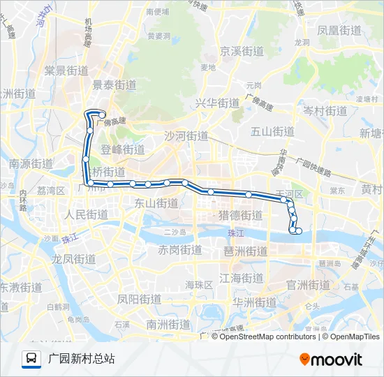 高峰快线38路 Bus Line Map