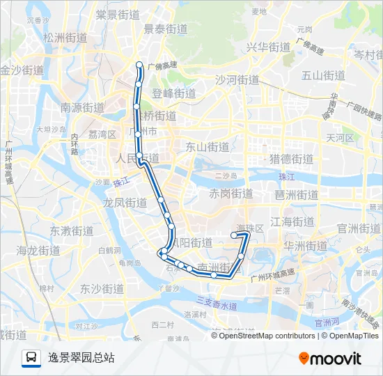 高峰快线40路 Bus Line Map