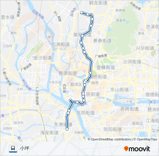 高峰快线45路 Bus Line Map