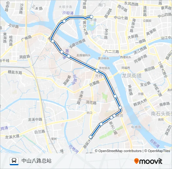 高峰快线46路 Bus Line Map