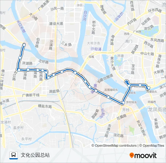 高峰快线50路 Bus Line Map