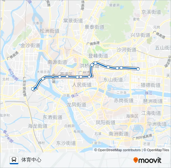 高峰快线52路 Bus Line Map