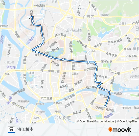 高峰快线66路 Bus Line Map