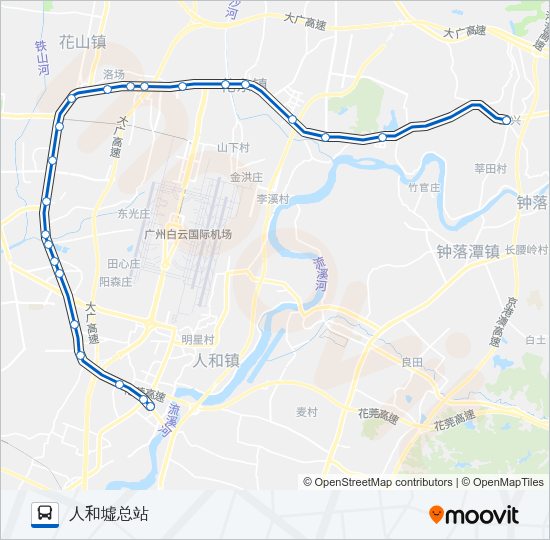 公交高峰快72路路的线路图