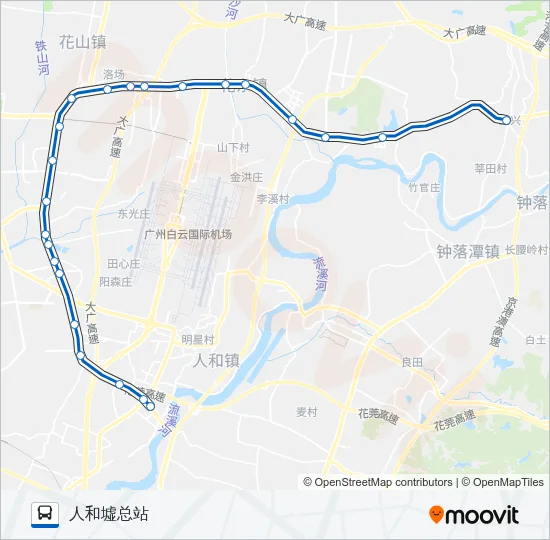 高峰快线72路 Bus Line Map