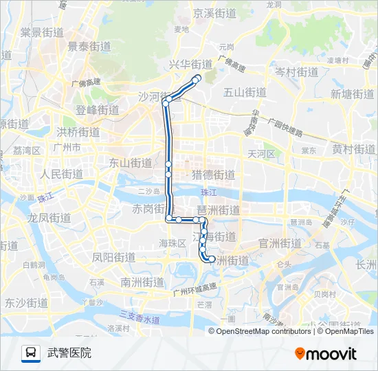 高峰快线74路 Bus Line Map