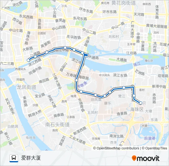 公交高峰快76路路的线路图
