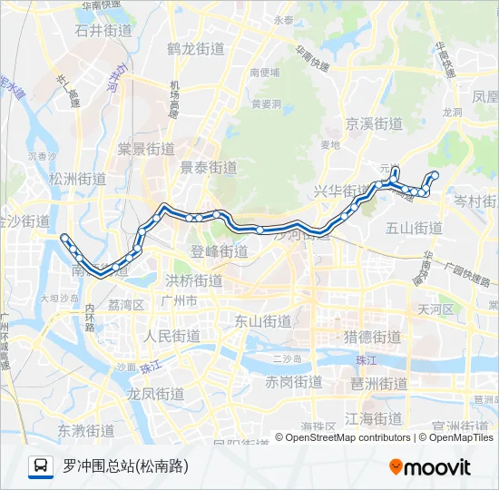 高峰快线80路 Bus Line Map