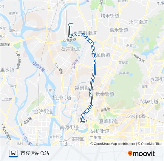 公交523大朗支线路的线路图