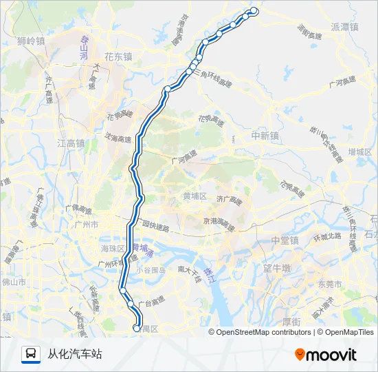 从化-番禺市桥线 Bus Line Map