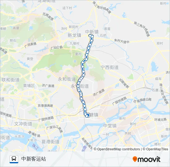 增城202路短线 Bus Line Map