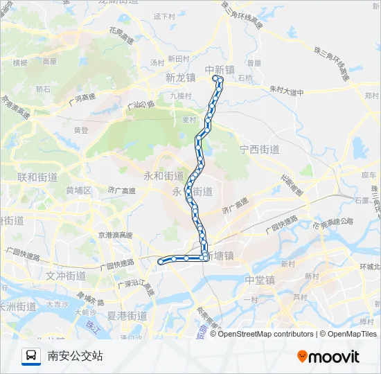增城202路长线 Bus Line Map