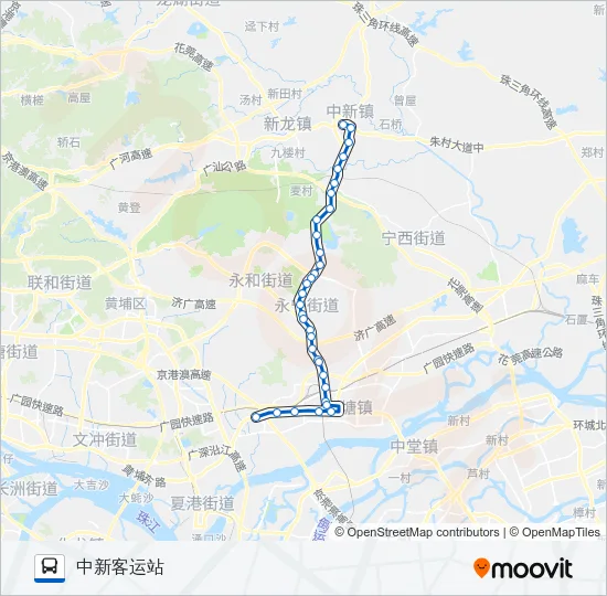 增城202路长线 Bus Line Map