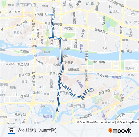 公交节假日公交专1路天河城专线路的线路图