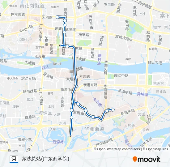 公交节假日公交专1路天河城专线路的线路图
