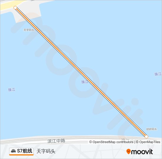 轮渡S7航路的线路图