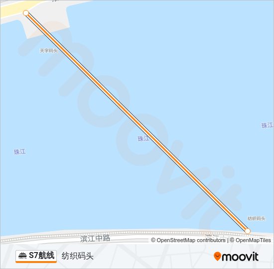 轮渡S7航路的线路图