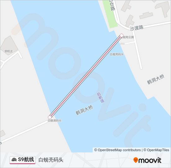 轮渡S9航路的线路图