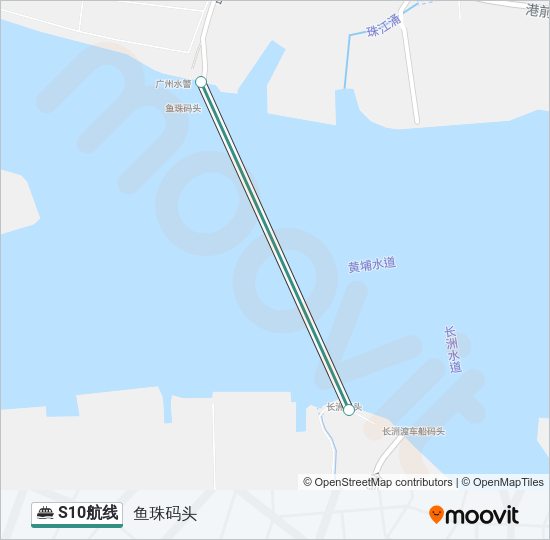 轮渡S10航路的线路图