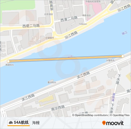 轮渡S4A航路的线路图