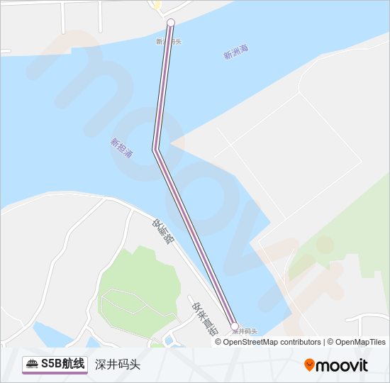 轮渡S5B航路的线路图