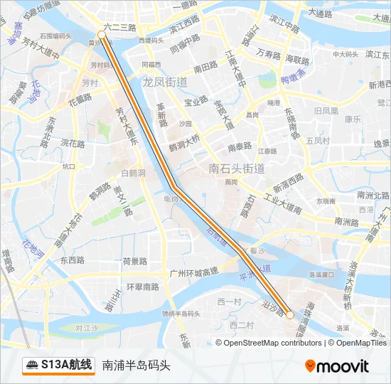 S13A航线 Ferry Line Map
