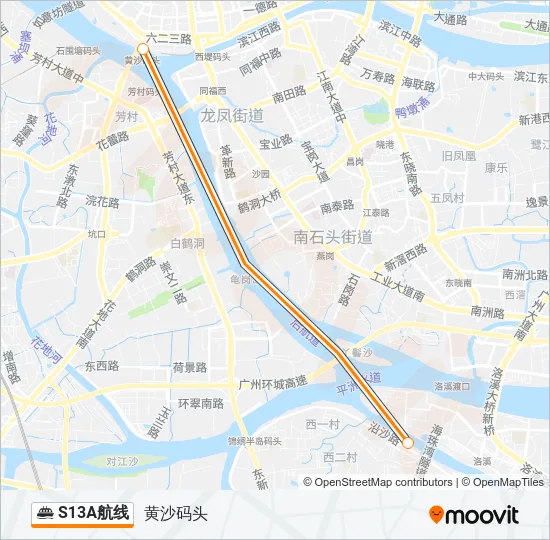 S13A航线 Ferry Line Map