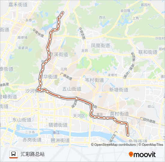 公交B6快线路的线路图