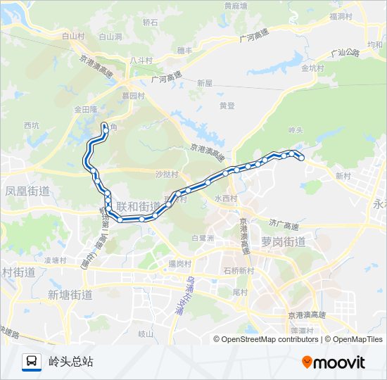 公交449岭头路的线路图