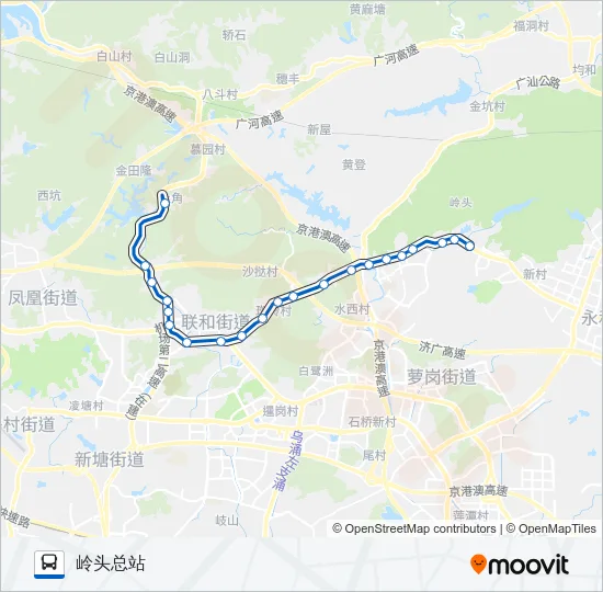 公交449岭头路的线路图