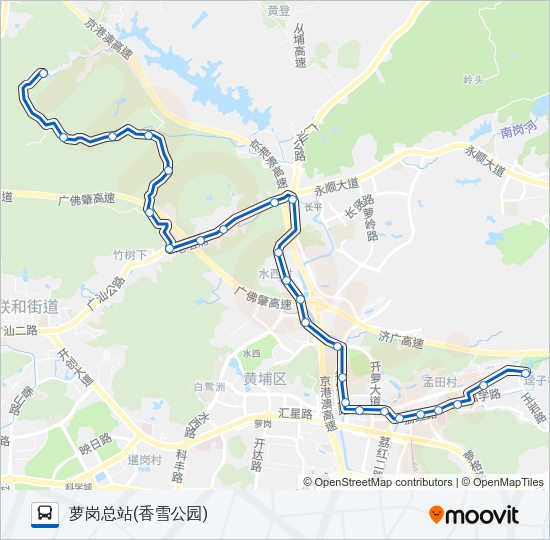 公交569支线路的线路图