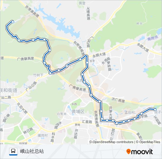 公交569支线路的线路图