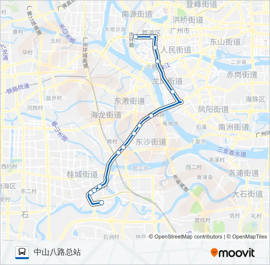 公交商务专4路路的线路图